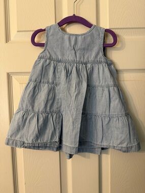 GAP Denim Sleeveless Tiered Dress - Light Blue